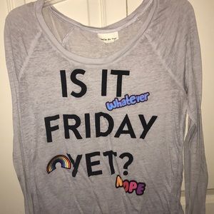 Gray “IS IT FRIDAY YET” sweater